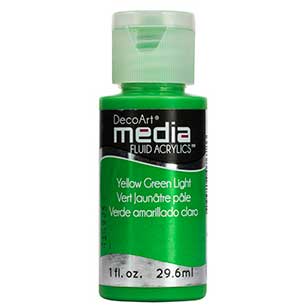 DecoArt Media Fluid Acrylic Paint - Yellow Green Light